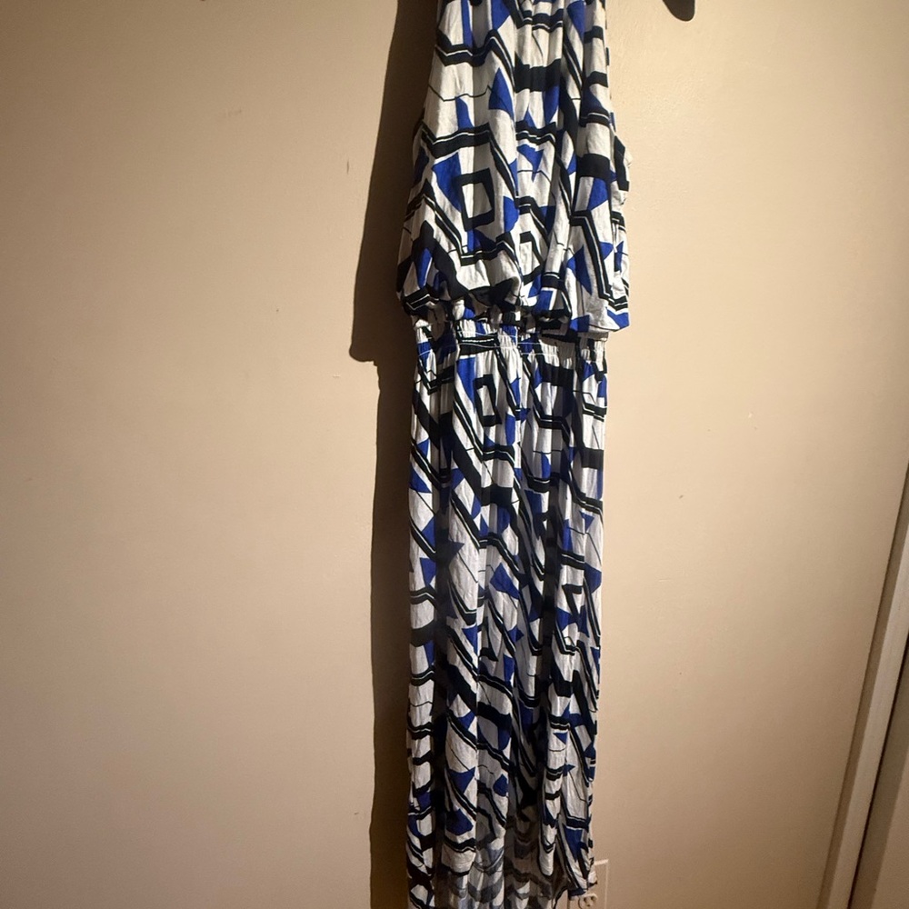Geometric Patterned Halter Dress - image 3
